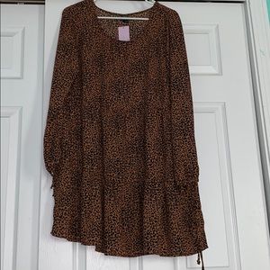 Leopard long sleeve dress